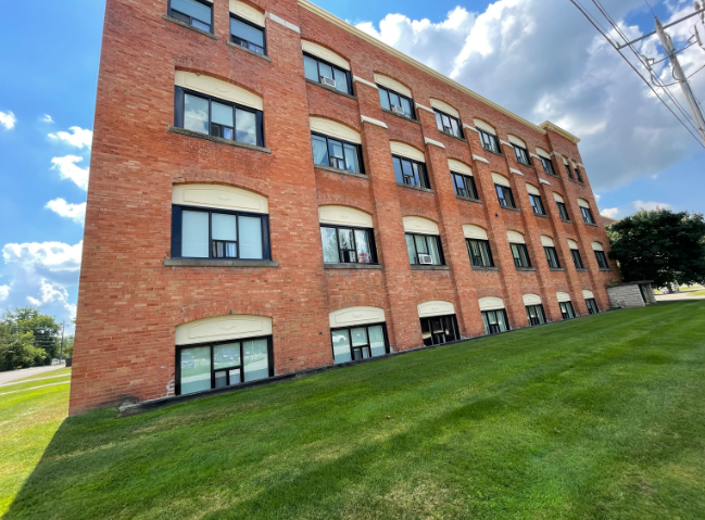 Mill Place Apartments exterior on Church Street in Orangeville, Ontario